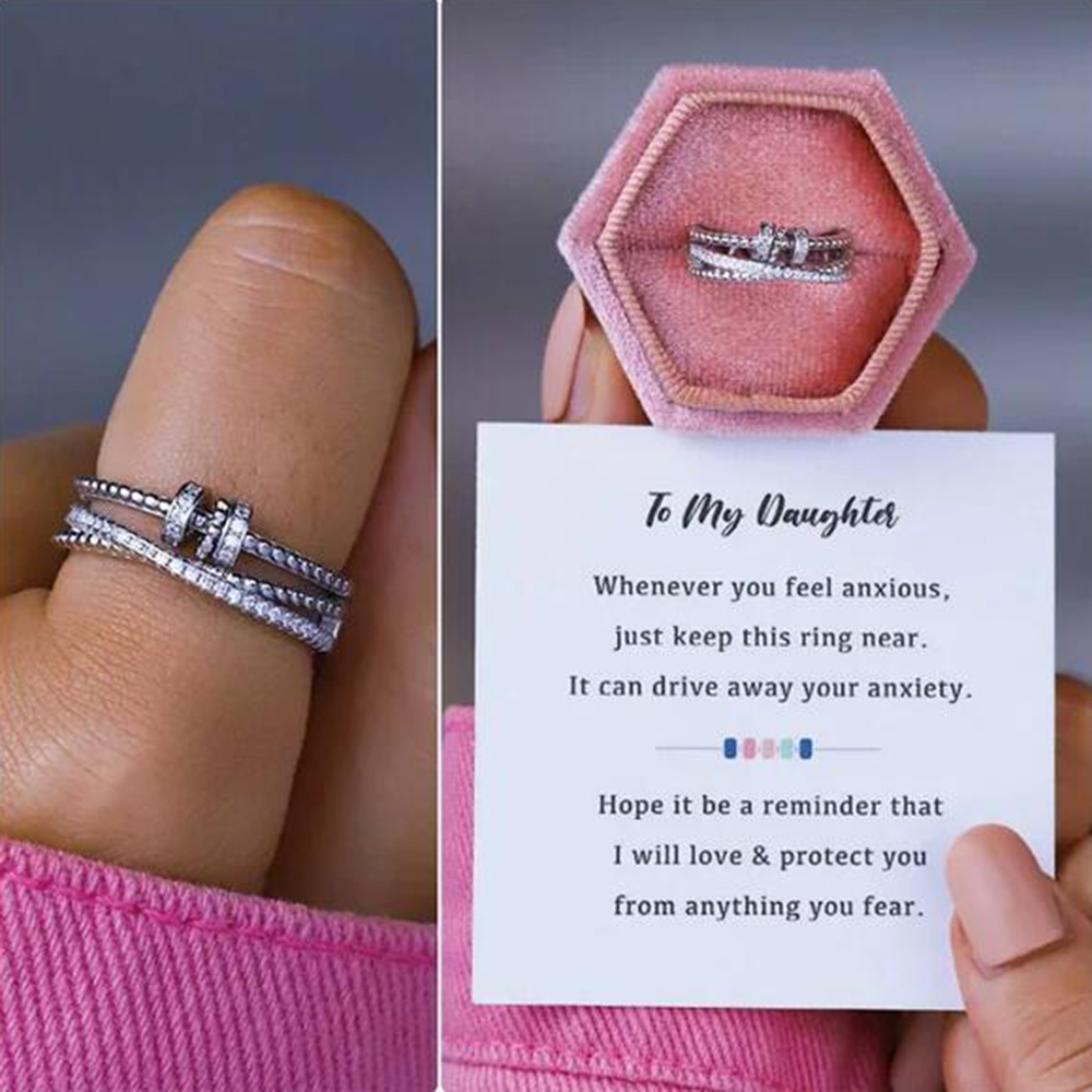 For Daughter-Spinning Bead Fidget Ring