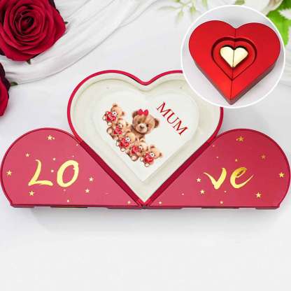 Personalised Acrylic Heart Keepsake Custom 2–9 Names Teddy Bear Ornaments Gifts for Grandma/Mum-Jessemade AU