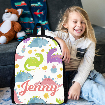 Custom Name Schoolbag Personalised Dinosaur Backpack Travel Bag for Kids-Jessemade AU