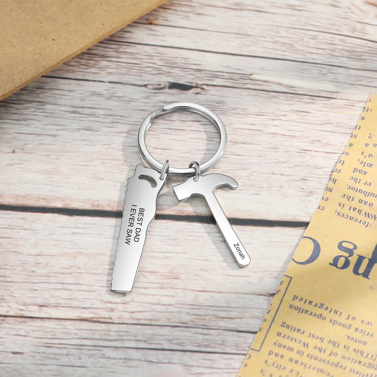 Father's Day Gifts Tool Keychain Personalised 1 Name Stainless Steel Keyring For Him-Jessemade AU
