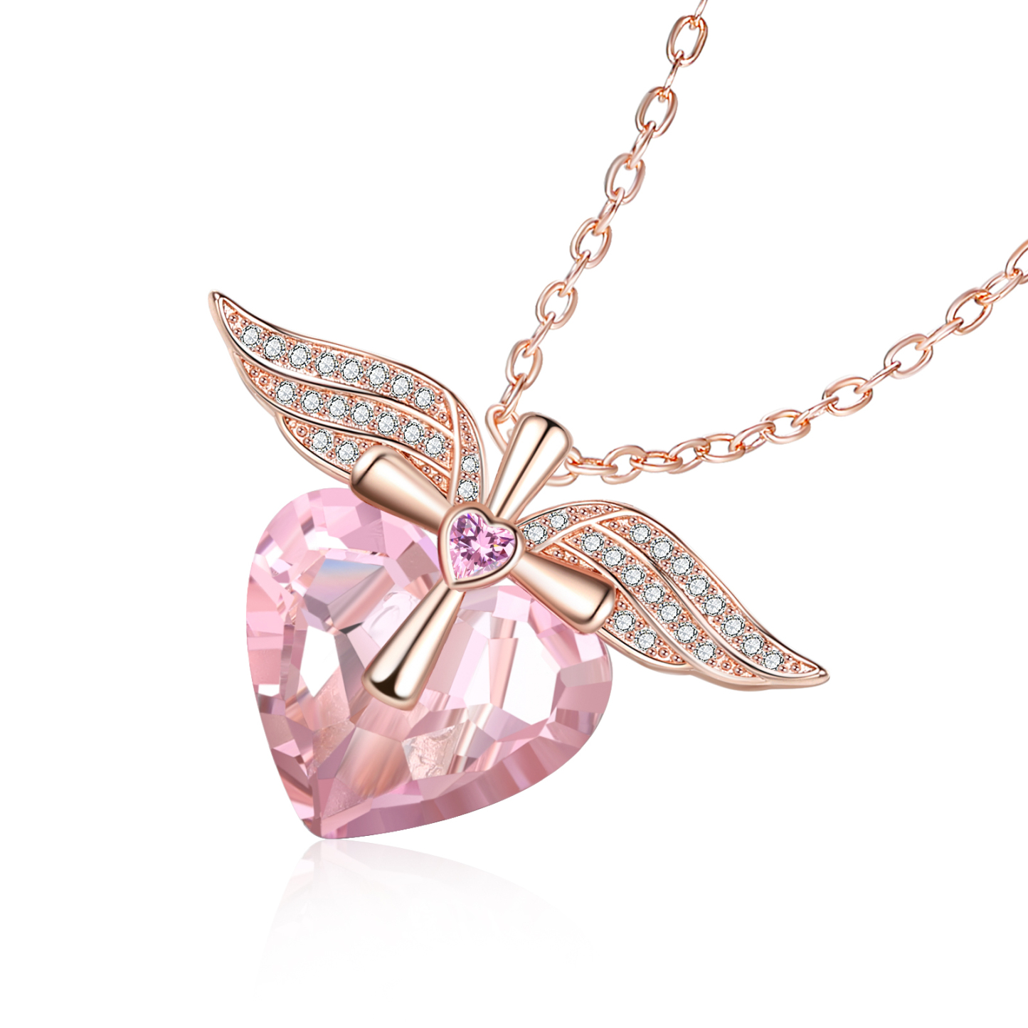 Heart-shaped Crystal Necklace Birthstone Necklace Gifts For Her-Jessemade AU