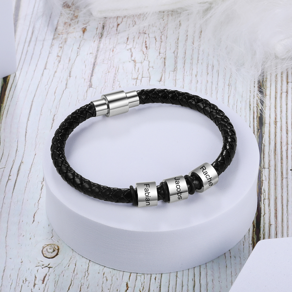 Customised 3 Beads Men's Bracelets For Him-Jessemade AU