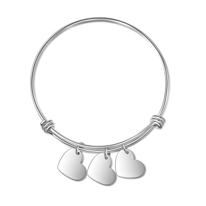 Jessemade Personalised 3 Names-Hearts Bracelet For Her-Jessemade AU