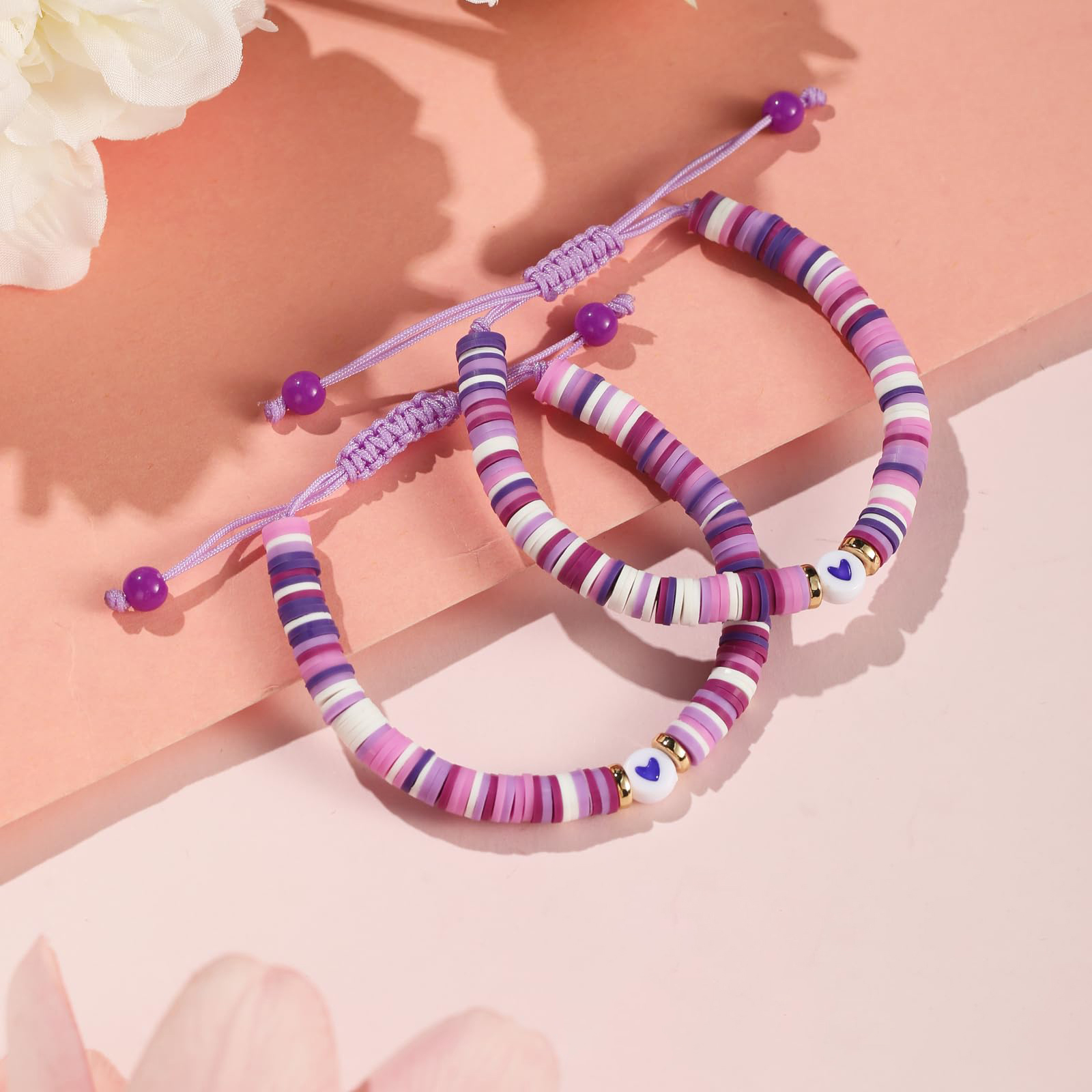 2 Pcs Bracelet Set Colourful Beaded Adjustable Bracelets with Message Card Gifts for Her - True Friendship Spans Time, Forever It Will Last-Jessemade AU