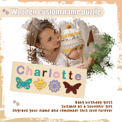 Personalised Kid's Wooden Name Alphabet Puzzle Toy for Toddlers Early Learning Child Toy-Jessemade AU