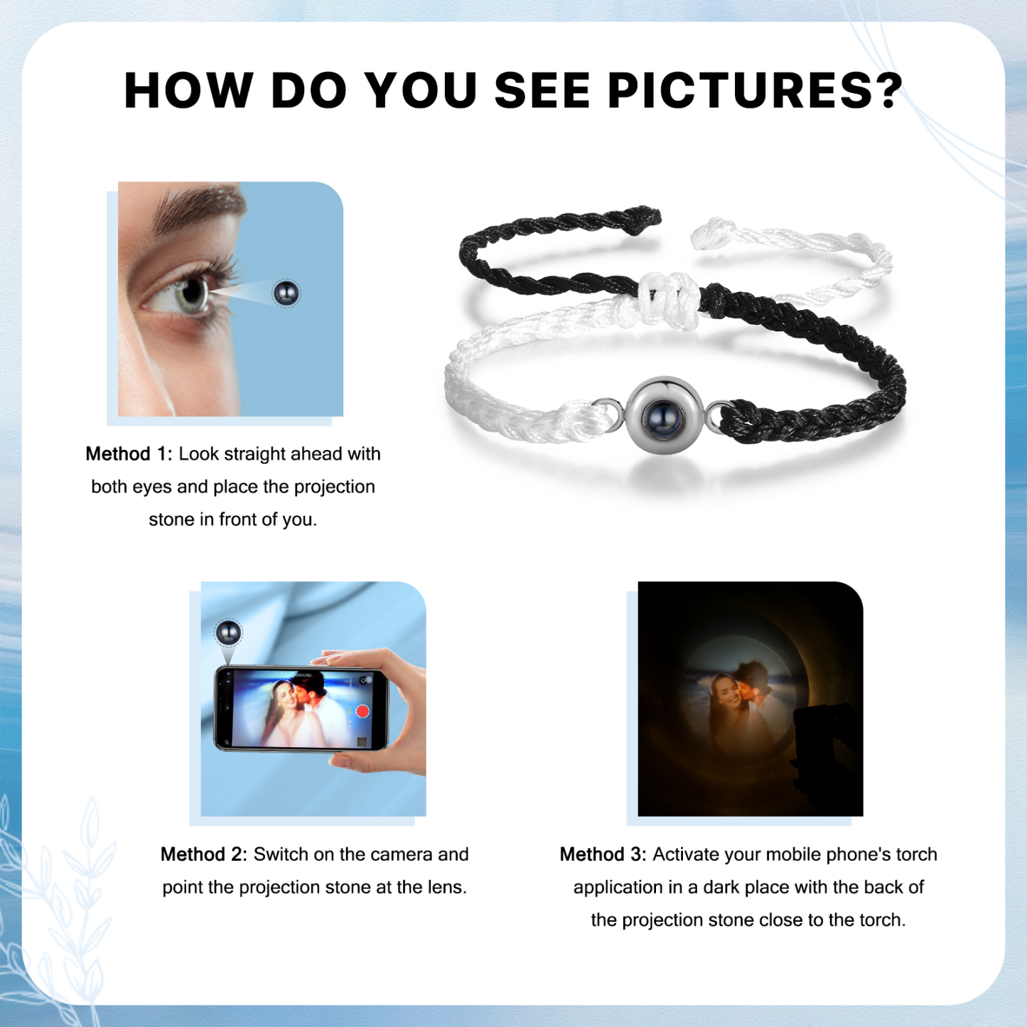 Personalised Projection Bracelet Customised Photo Bracelet Adjustable Bracelet Gift for Couples/Family/Friends-Jessemade AU