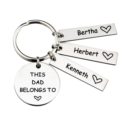 3 Names - Personalised Name Keychain Stainless Steel Keychain Special Gift for Mummy/Dad-Jessemade AU