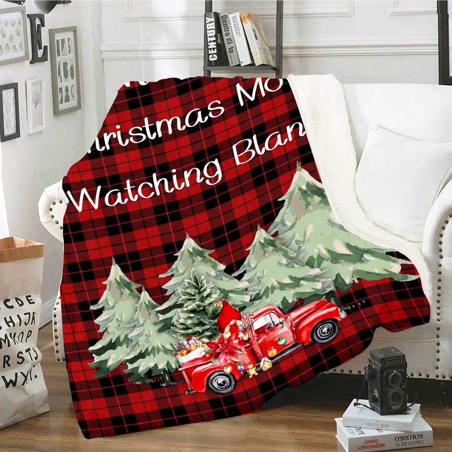 Personalised Christmas Movie Blanket Custom Name Blanket Christmas Gift for Family Friends - Christmas Movie Watching Blanket-Jessemade AU