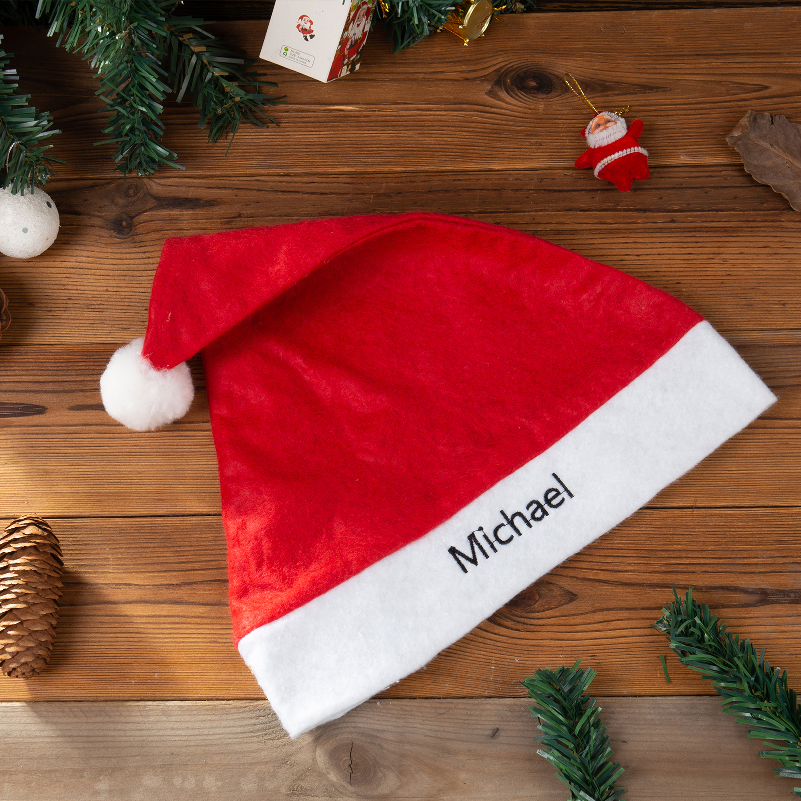 Santa Hat Needlepoint Christmas Hat Personalised Name Gifts for Family-Jessemade AU