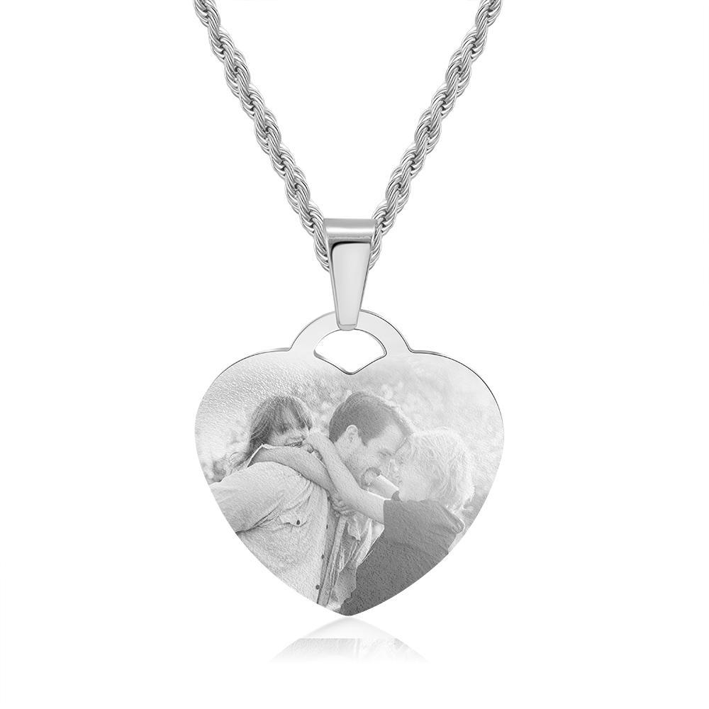 Personalised Heart Necklace Custom Photo Necklace Gifts For Father-Jessemade AU