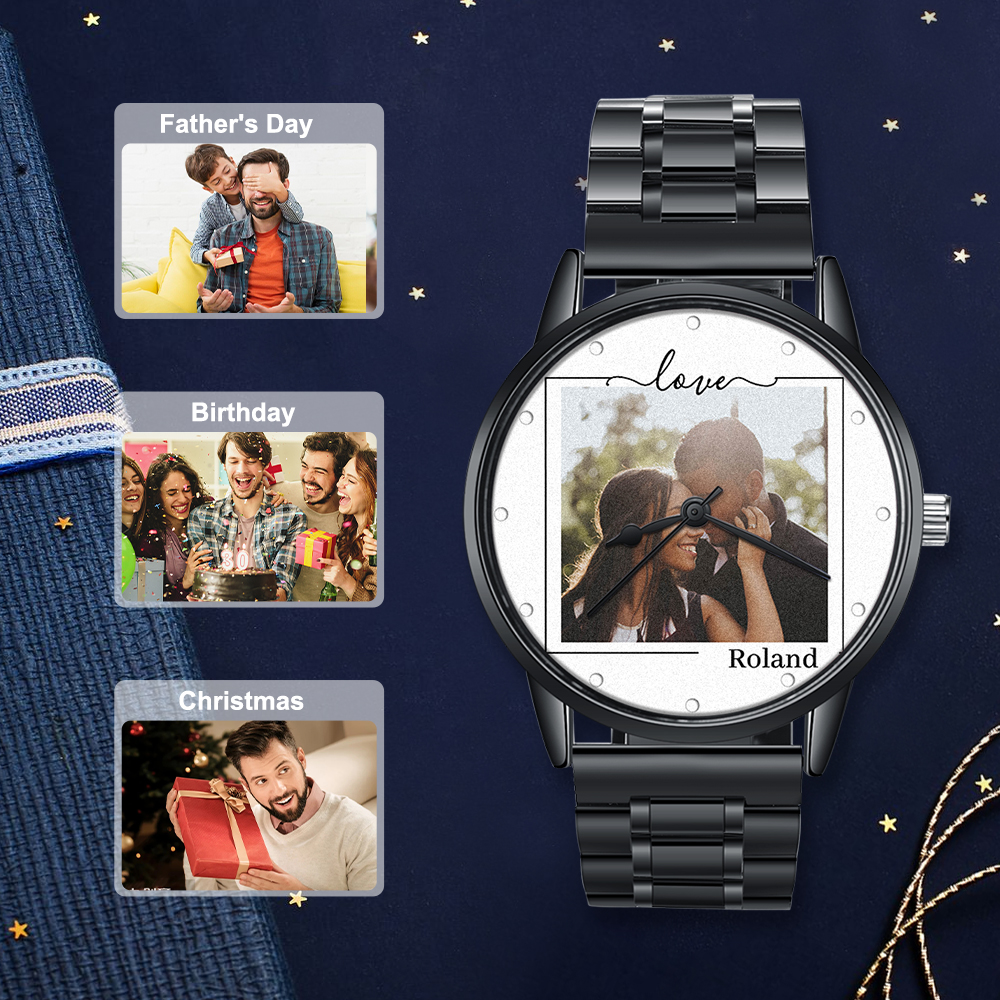 Personalised Photo Watch Custom 1 Photos Mechanical Watch Gifts for Him-Jessemade AU