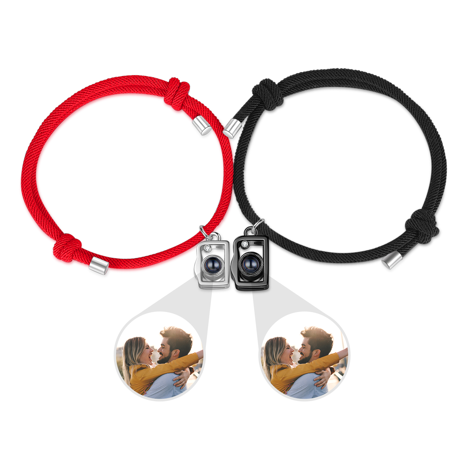 Personalised Projection Bracelet Custom Photo Couple Bracelet with Camera Pendant Creative Gift for Her-Jessemade AU
