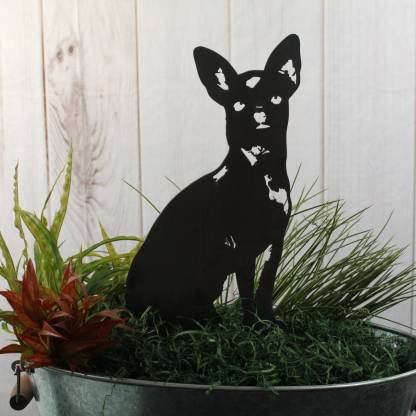 Chihuahua Metal Dog Silhouette Garden Yard Decoration-Jessemade AU