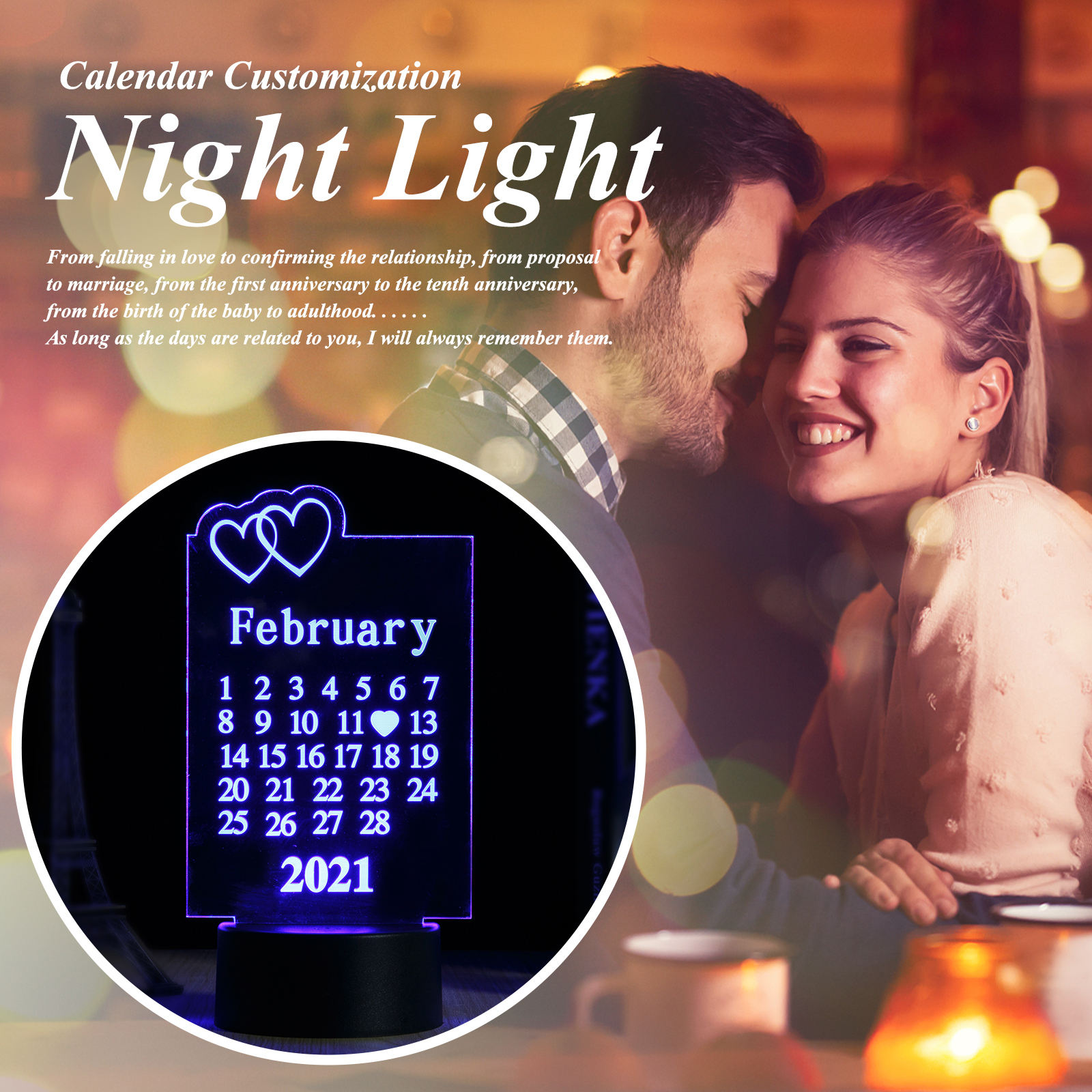 Customised Calendar Night Light-Jessemade AU