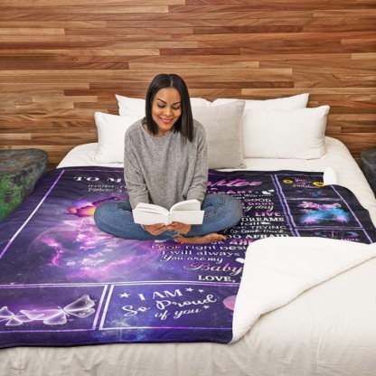 Mom To Daughter, Inside This Blanket There is A Piece Of My Heart, Fleece Blanket-Jessemade AU