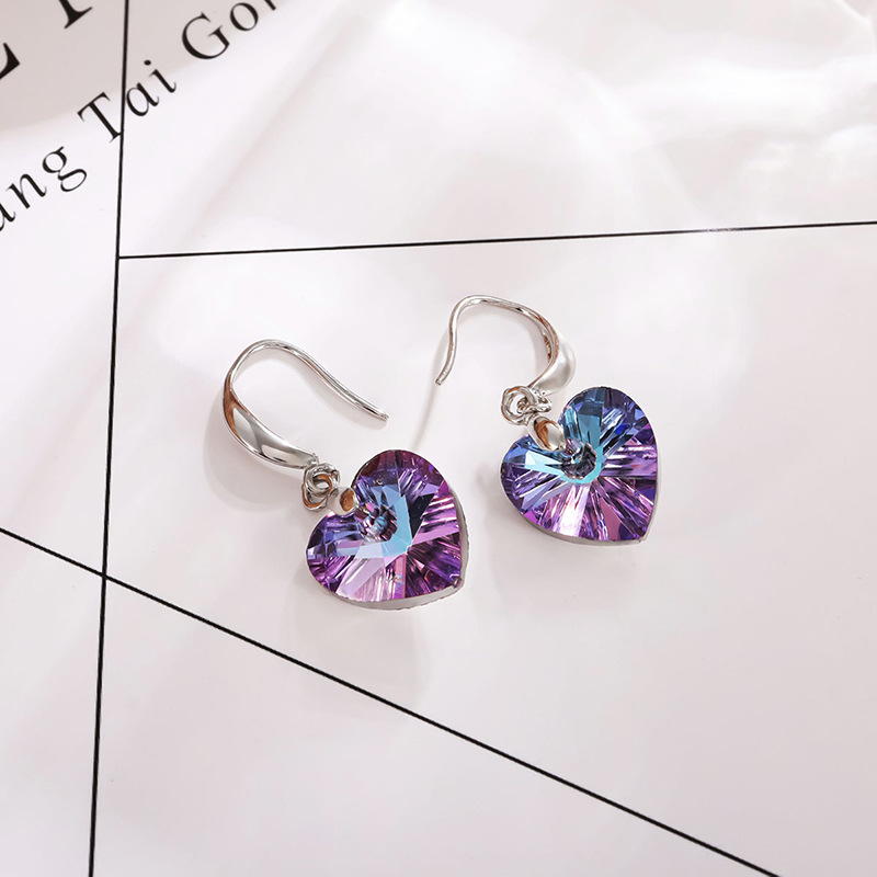 Women's Drop Earrings Heart-Shaped Crystal Earrings Birthday Mother's Day Gifts for Women Girls-Jessemade AU