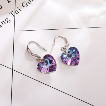 Women's Drop Earrings Heart-Shaped Crystal Earrings Birthday Mother's Day Gifts for Women Girls-Jessemade AU
