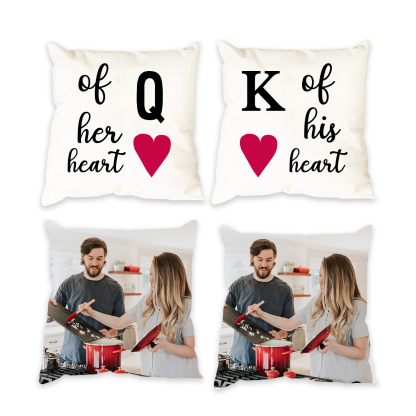 2 pcs Personalised Couple Pillow Case Engrave Photo Pillow Cover Sweet Gift For Her Him-Jessemade AU