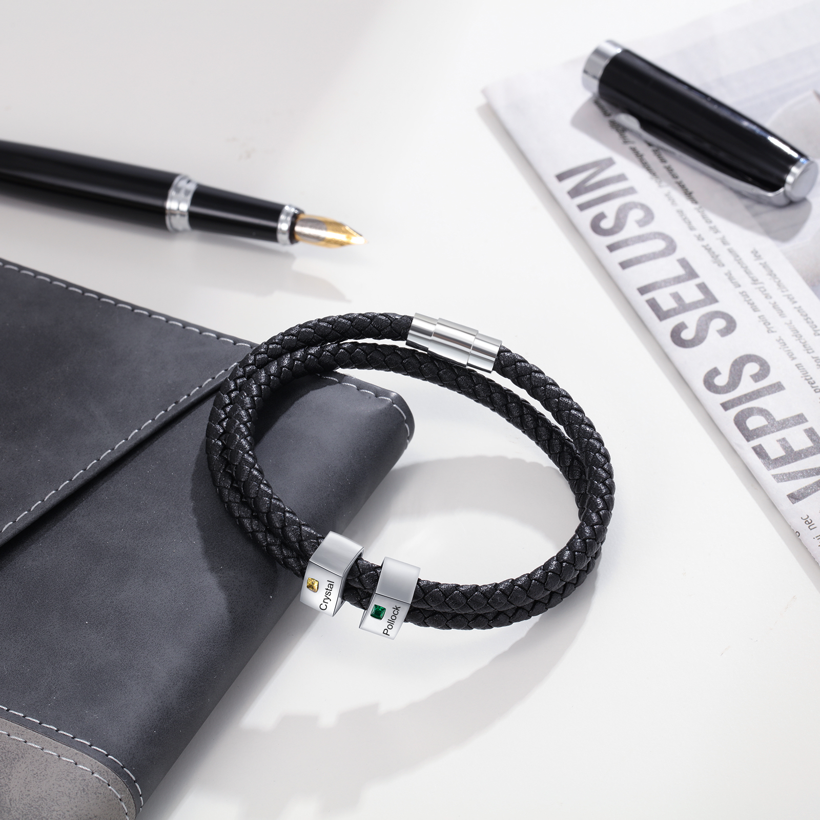 Customised 2 Names Men's Bracelet-Jessemade AU