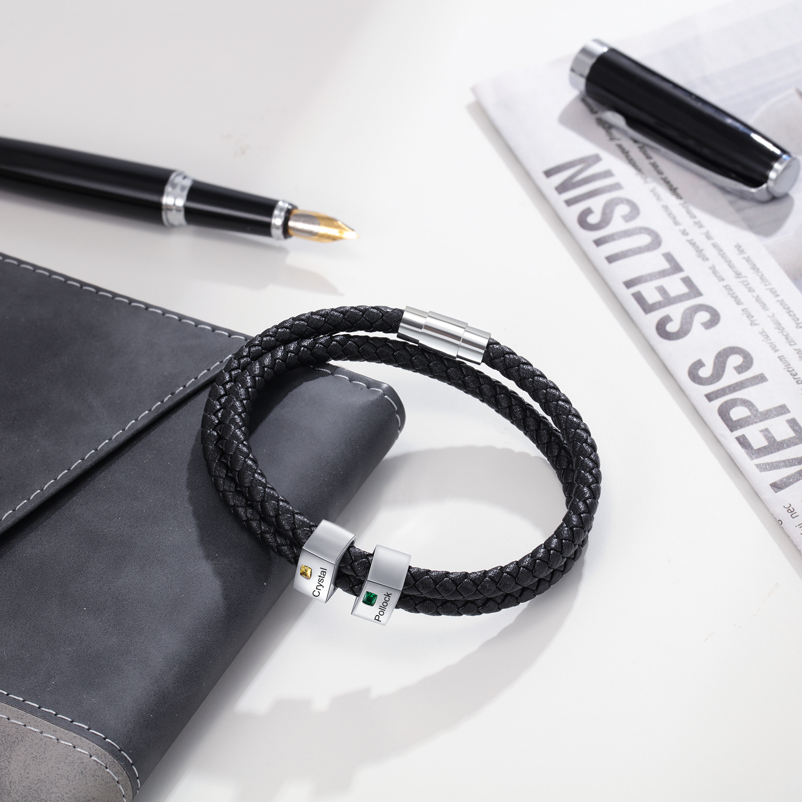 Customised 2 Names Men's Bracelet-Jessemade AU