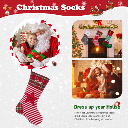 Personalised Christmas Stocking Ornaments Custom 1 Name Gift Bag Christmas Gifts for Family and Friends-Jessemade AU