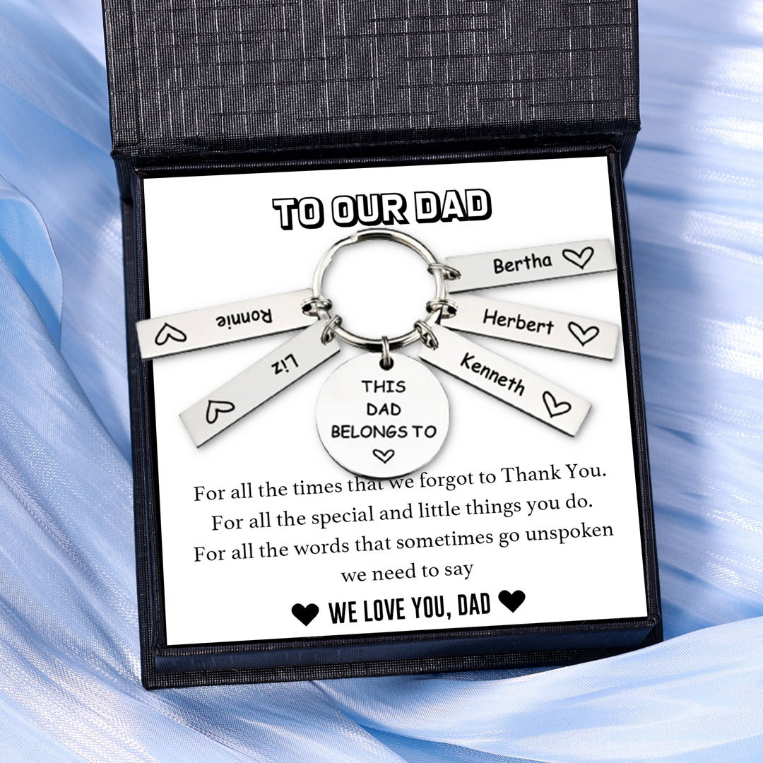 5 Names - Personalised Name Keychain Stainless Steel Keychain Special Gift for Mummy/Dad-Jessemade AU