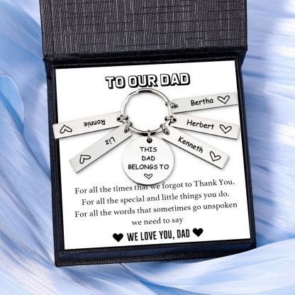 5 Names - Personalised Name Keychain Stainless Steel Keychain Special Gift for Mummy/Dad-Jessemade AU