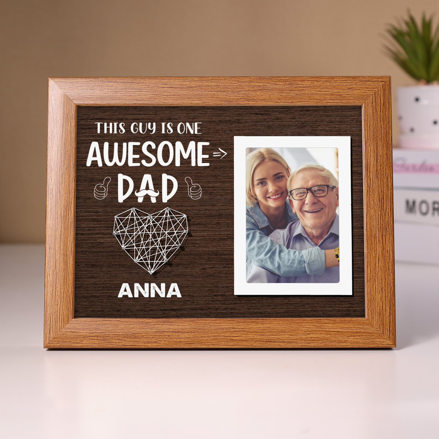 Personalised Father Photo Frames With Light Custom Photos Home Decor Gifts-Jessemade AU