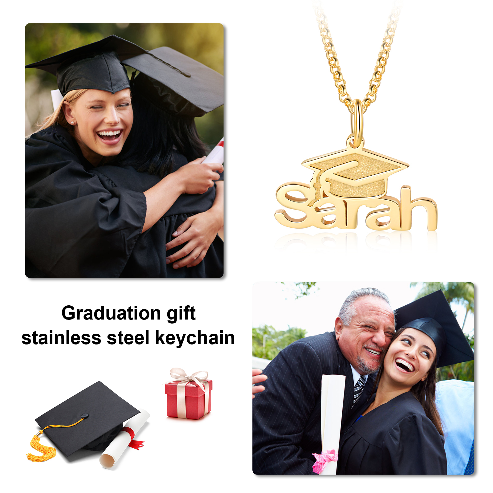 Personalised Graduation Necklace Custom 1 Name Necklace Gift For Women-Jessemade AU