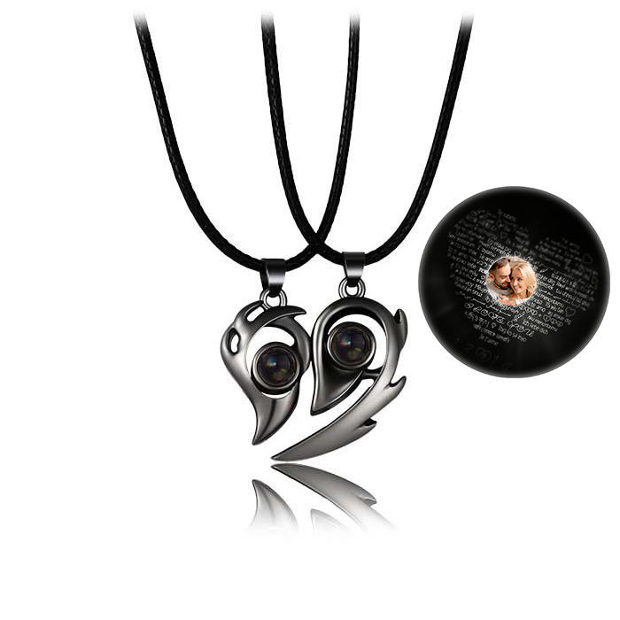Personalised 100 Languages "I Love You" Heart Projection Necklace Custom Photo Gifts For Her-Jessemade AU