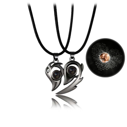 Personalised 100 Languages "I Love You" Heart Projection Necklace Custom Photo Gifts For Her-Jessemade AU