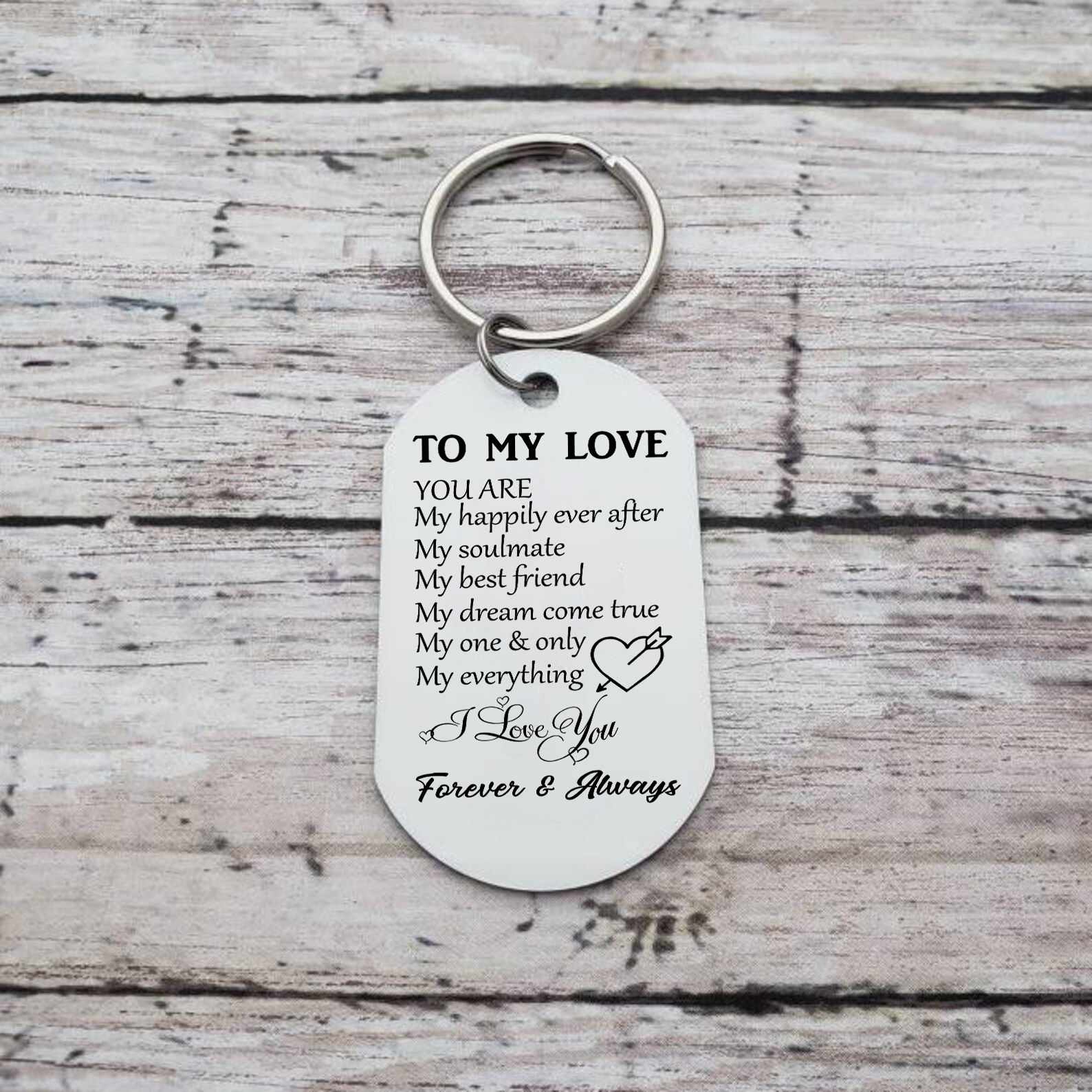To My Love/Man Couple Keychain Customised Photo Stainless Steel Keyring Valentine's Day Gift for Couples-Jessemade AU