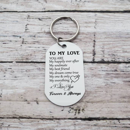 To My Love/Man Couple Keychain Customised Photo Stainless Steel Keyring Valentine's Day Gift for Couples-Jessemade AU
