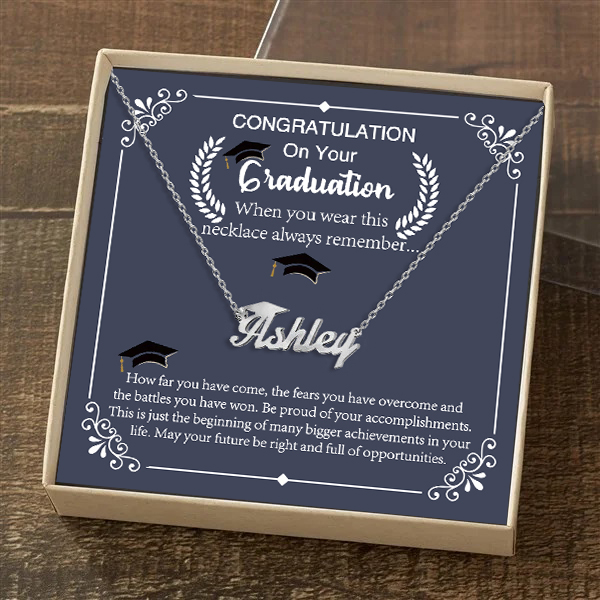 Class of 2024 Graduation Name Necklace Personalised Name Necklace-Jessemade AU
