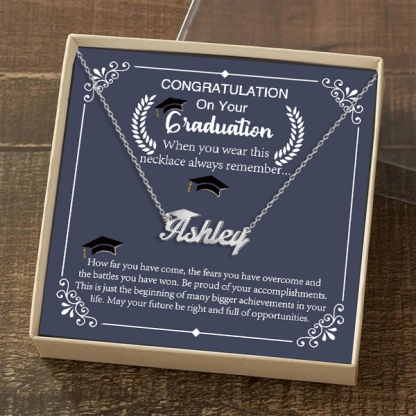 Class of 2024 Graduation Name Necklace Personalised Name Necklace-Jessemade AU