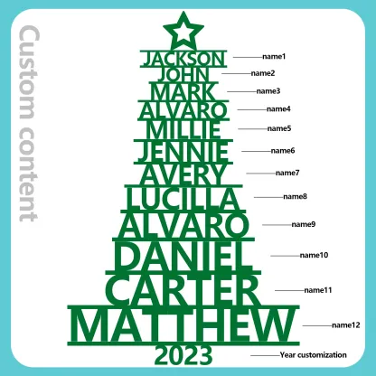 12 Names - Personalised Christmas Tree Ornaments Customised Name Xmas Wooden Decor Gifts for Family Friends-Jessemade AU