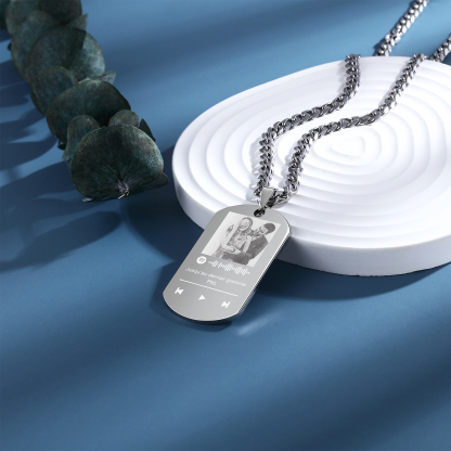 Personalised Spotify Code Tag Necklace Custom Spotify Scan Code Tag Necklace-Jessemade AU