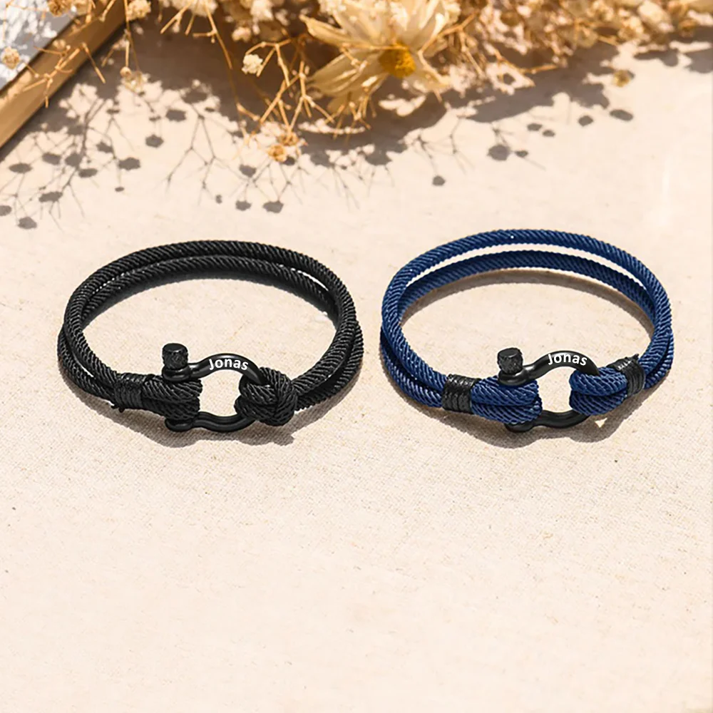 To My Son Personalised Name Love Knot Bracelet "Love You Forever" Nautical Bracelet for Son-Jessemade AU