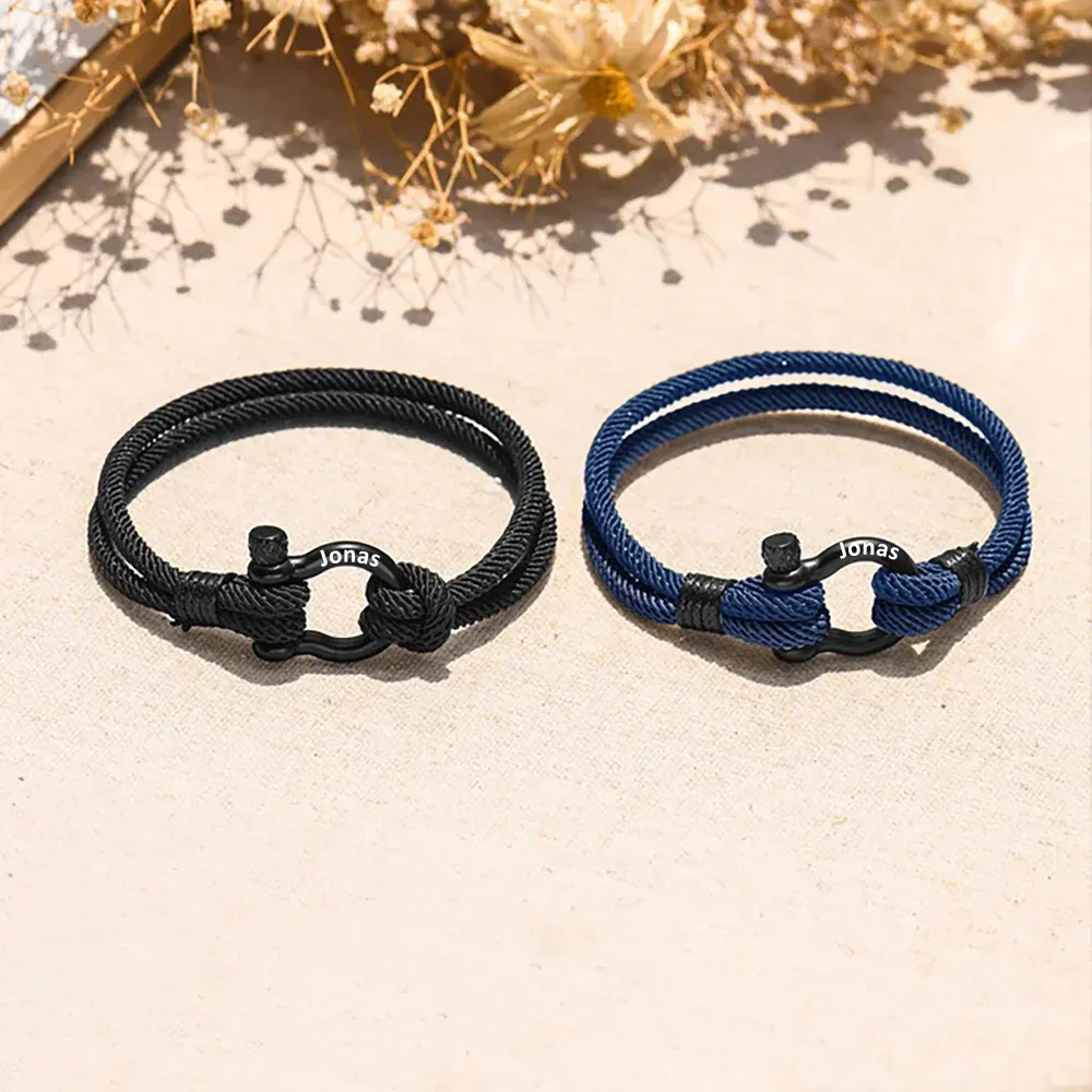 To My Son Personalised Name Love Knot Bracelet "Love You Forever" Nautical Bracelet for Son-Jessemade AU