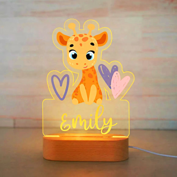 Personalised Giraffe Night Light Custom Name LED Lamp for Kids-Jessemade AU