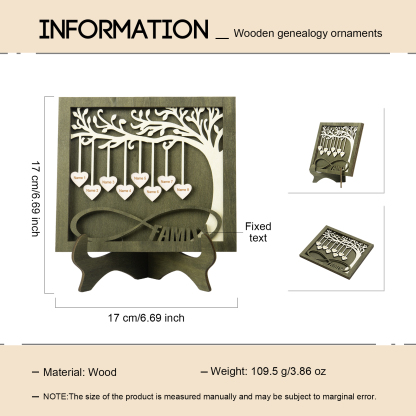 Custom Family Tree Sign with 8 Names Wooden Keepsake Gifts-Jessemade AU