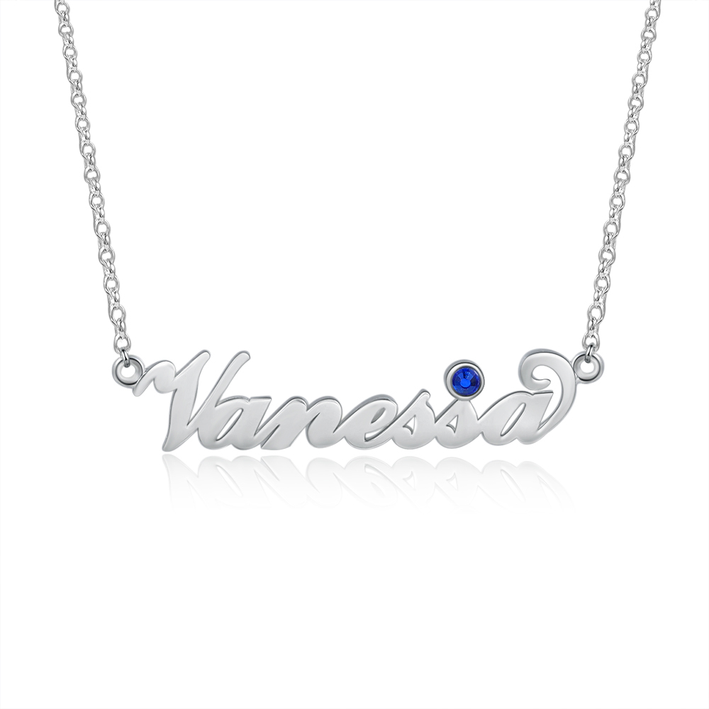 Custom Birthstone Name Necklace-Jessemade AU