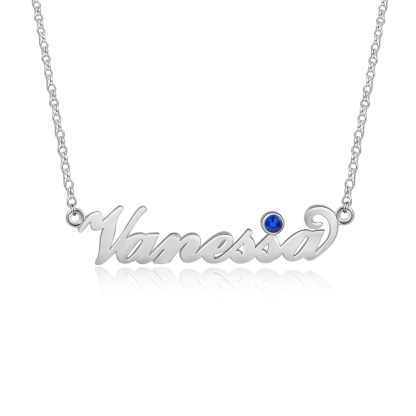 Custom Birthstone Name Necklace-Jessemade AU