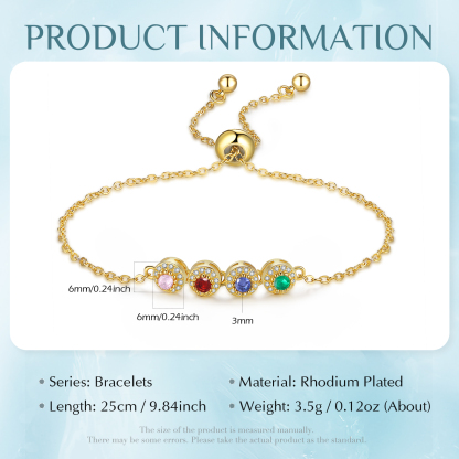 Personalised Women's Bracelet Customised 4 Birthstones Bracelets Birthday Mother's Day Gift for Her-Jessemade AU