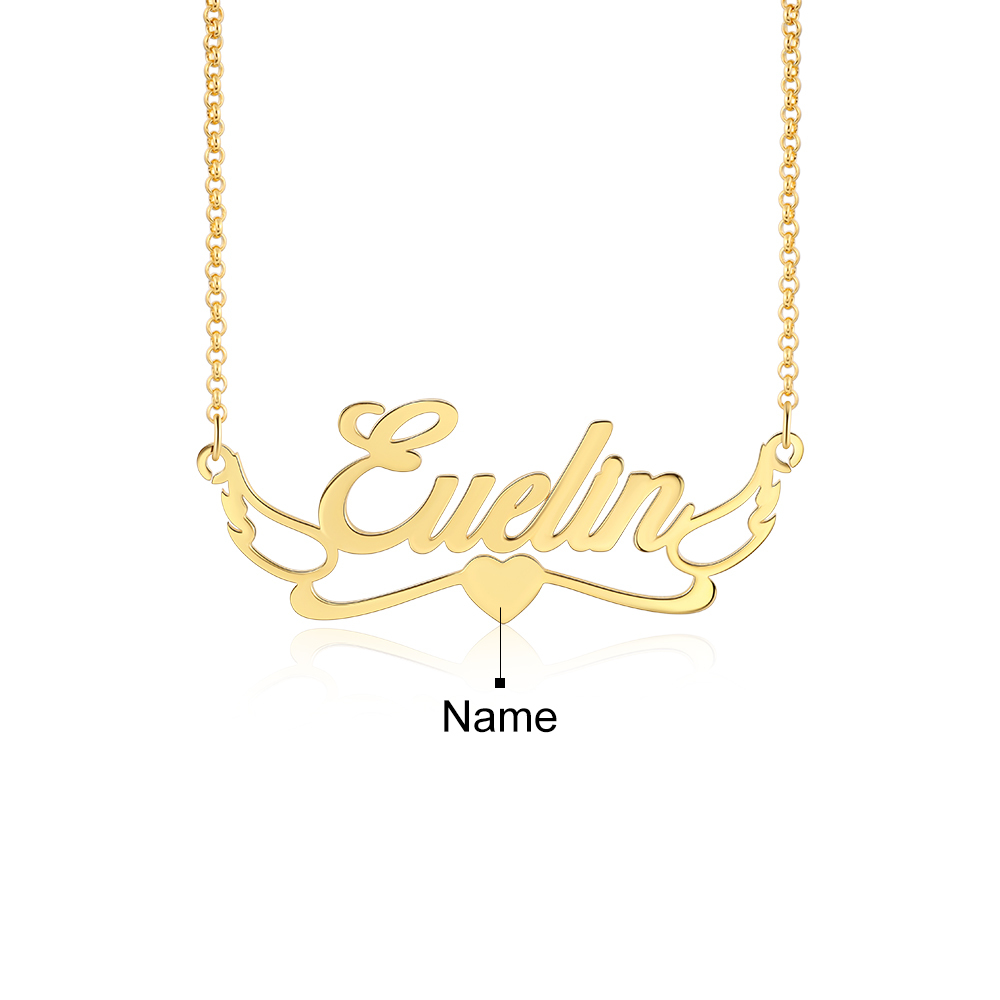 Personalised Heart Necklace Custom 1 Name Necklace Gift For Women-Jessemade AU