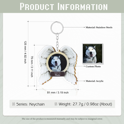 Acrylic Pet Memorial Keychain Customised Name & Text & Photo Keychain Personalised Commemorative Gift-Jessemade AU