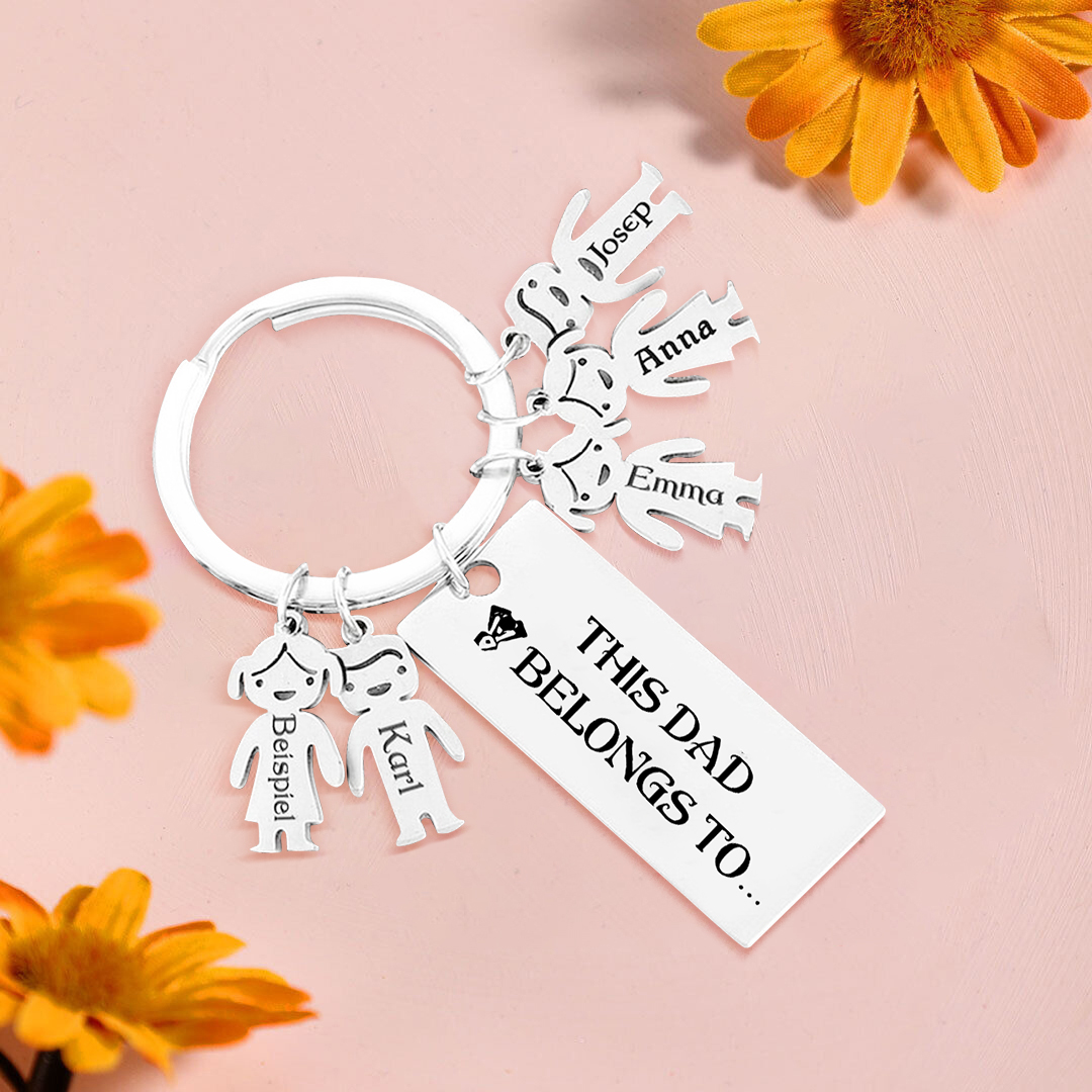 5 Names-Personalised 5 Children's Name Keychain Gift for Mum Dad-Jessemade AU