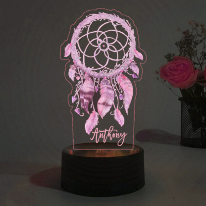 Personalised Dream Catcher Night Light Custom Name Gifts For Kids-Jessemade AU
