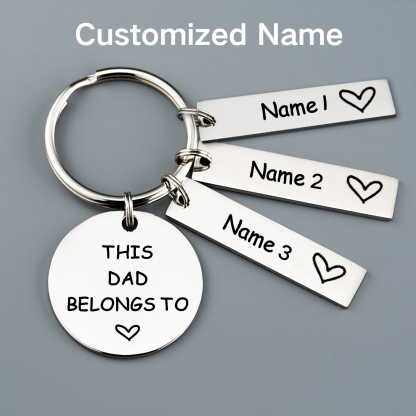 3 Names - Personalised Name Keychain Stainless Steel Keychain Special Gift for Mummy/Dad-Jessemade AU