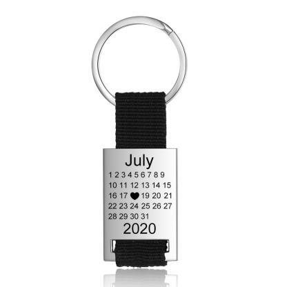 Personalised Calendar Keychain Engraved Photo Keychain Gifts For Him-Jessemade AU
